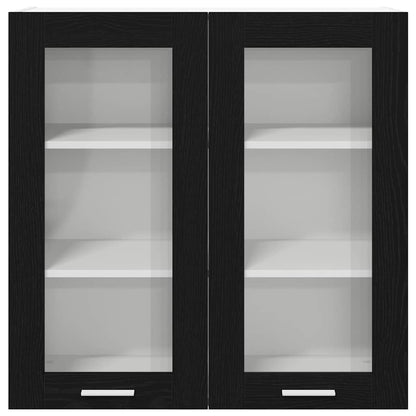 vidaXL Hanging Cabinet Black Oak 80 x 31 x 80 cm Engineered Wood