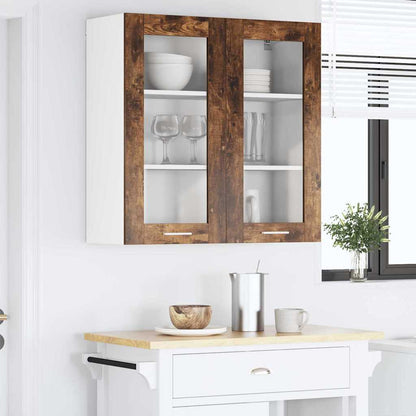 vidaXL Hanging Cabinet Smoked Oak 80 x 31 x 80 cm Engineered Wood