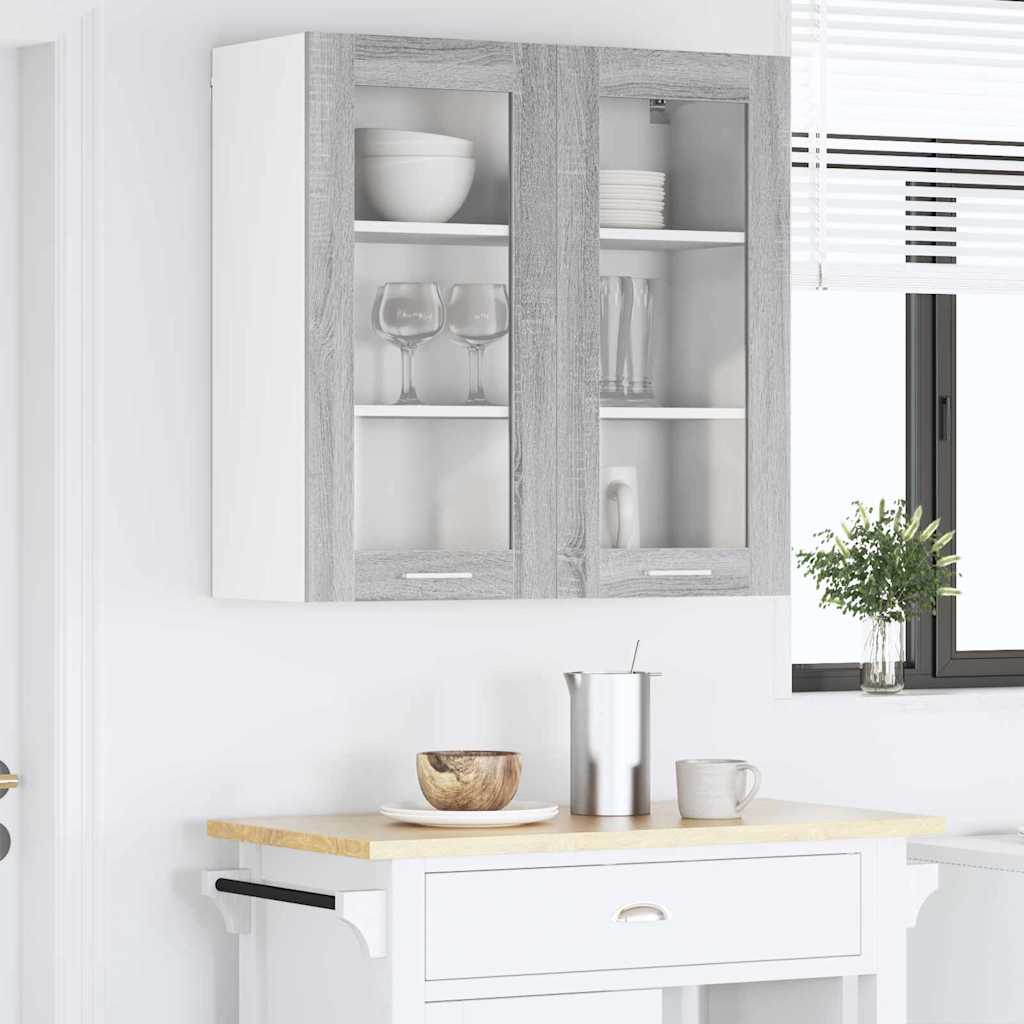 vidaXL Hanging Cabinet Grey Sonoma 80 x 31 x 80 cm Engineered Wood