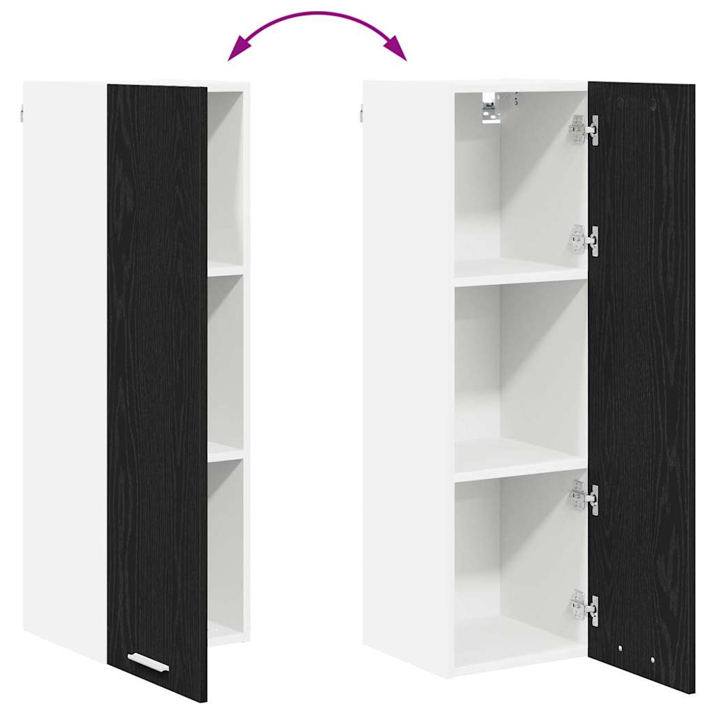 vidaXL Hanging Cabinet Black Oak 30 x 31 x 100 cm Engineered Wood