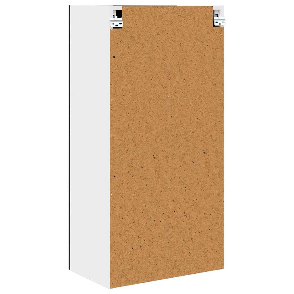 vidaXL Hanging Cabinet with Door Black Oak and White 50 x 31 x 100 cm