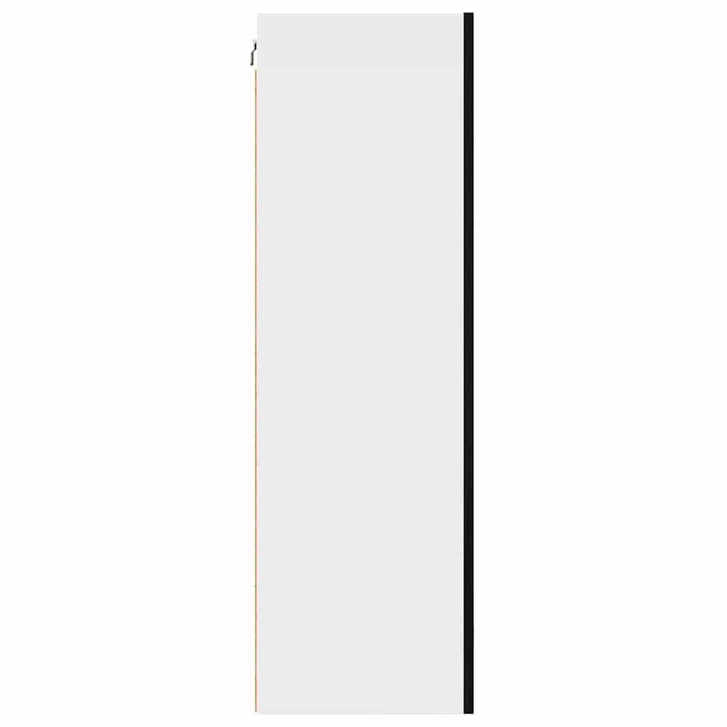 vidaXL Hanging Cabinet with Door Black Oak and White 50 x 31 x 100 cm
