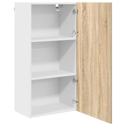 vidaXL Hanging Cabinet Sonoma Oak and White 50 x 31 x 100 cm