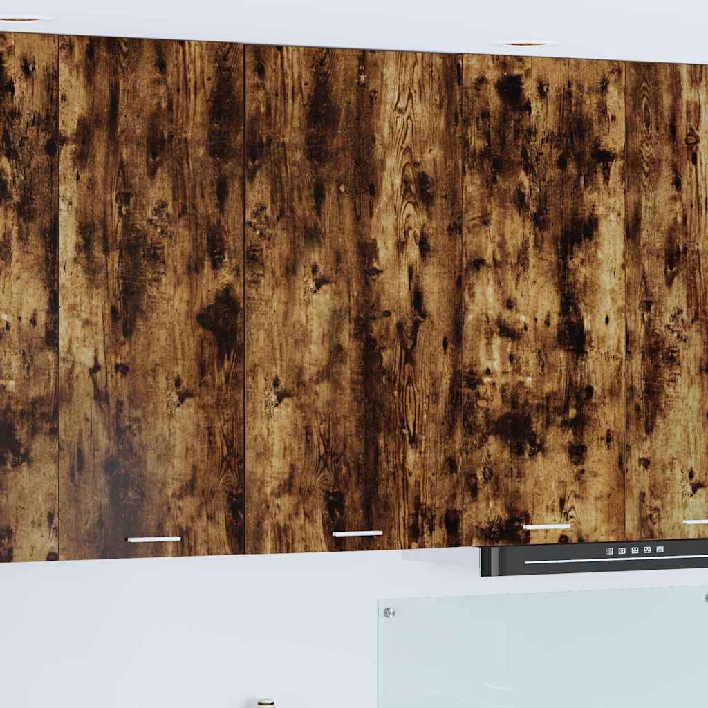 vidaXL Hanging Cabinet with Door Smoked Oak and White 50 x 31 x 100 cm
