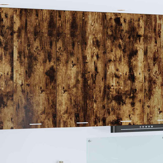 vidaXL Hanging Cabinet with Door Smoked Oak and White 50 x 31 x 100 cm