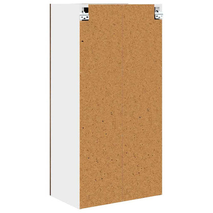 vidaXL Hanging Cabinet with Door Smoked Oak and White 50 x 31 x 100 cm