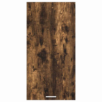 vidaXL Hanging Cabinet with Door Smoked Oak and White 50 x 31 x 100 cm