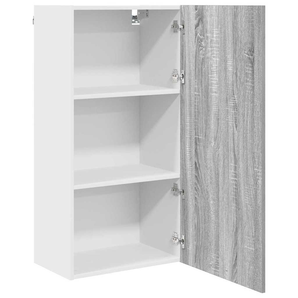 vidaXL Hanging Cabinet Grey Sonoma and White 50 x 31 x 100 cm