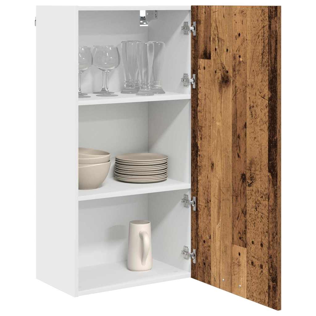 vidaXL Hanging Cabinet Old Wood and White 50 x 31 x 100 cm