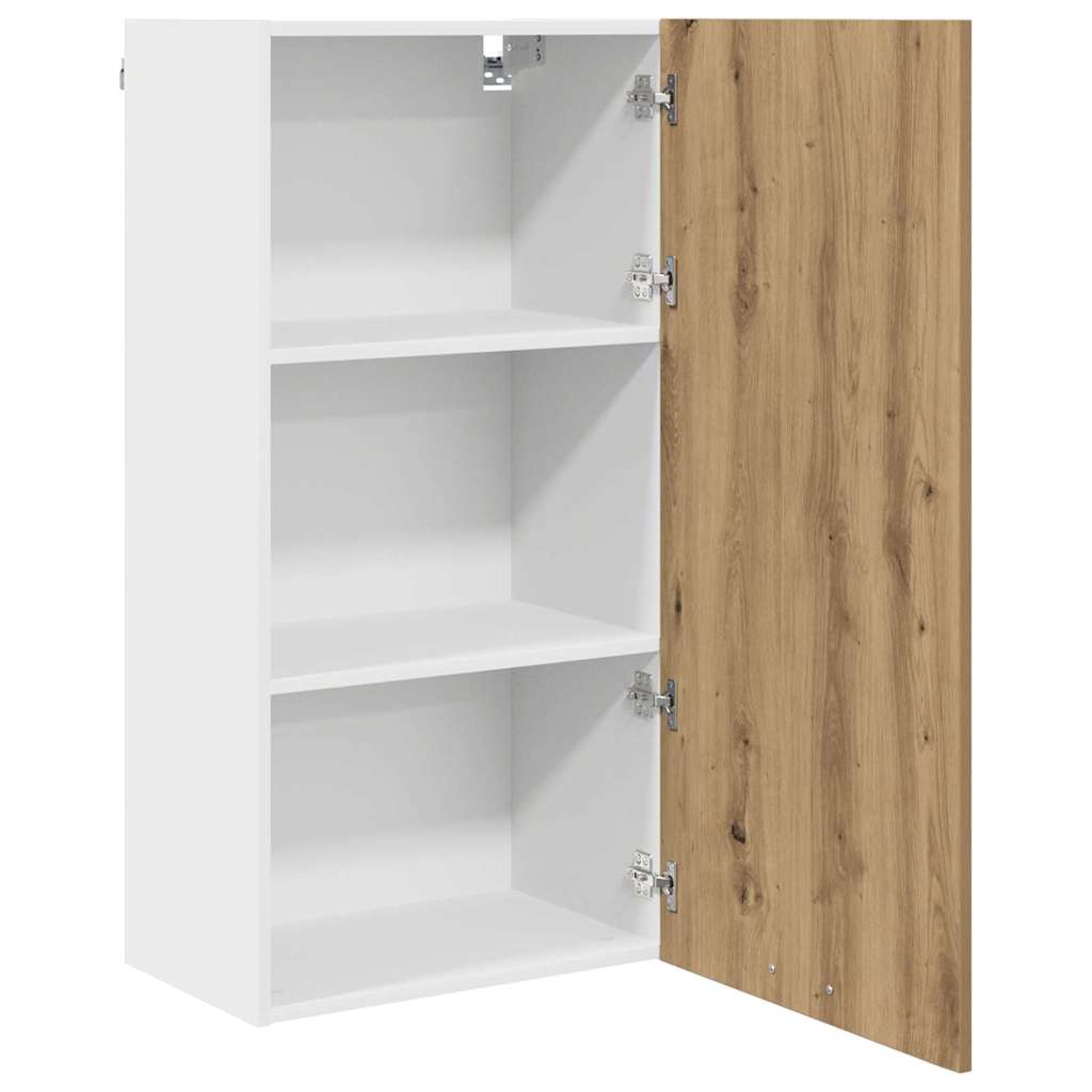 vidaXL Hanging Cabinet Artisan Oak and White 50 x 31 x 100 cm
