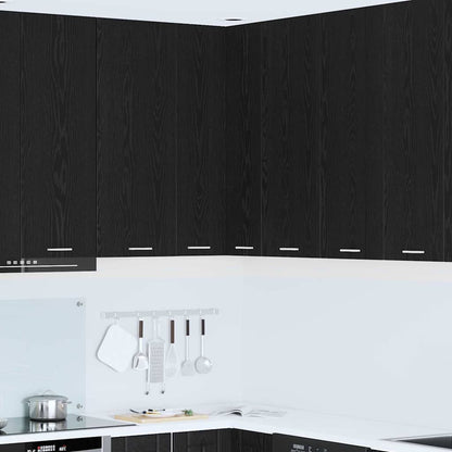 vidaXL Hanging Cabinet Black Oak and White 57 x 57 x 100 cm