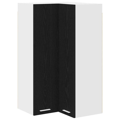 vidaXL Hanging Cabinet Black Oak and White 57 x 57 x 100 cm