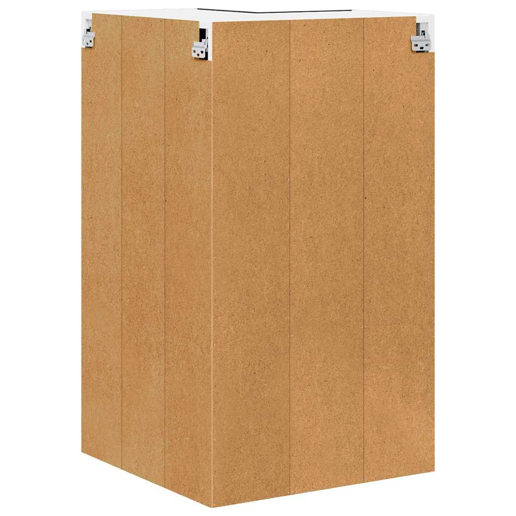 vidaXL Hanging Cabinet with Door Black Oak and White 57 x 57 x 100 cm