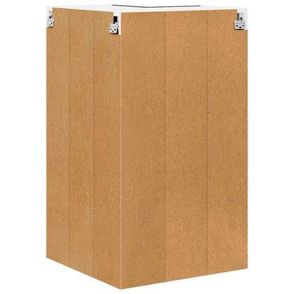 vidaXL Hanging Cabinet with Door Black Oak and White 57 x 57 x 100 cm