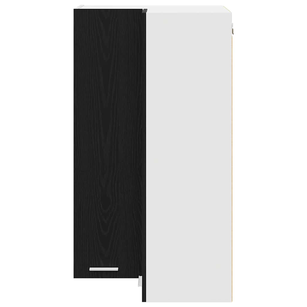 vidaXL Hanging Cabinet with Door Black Oak and White 57 x 57 x 100 cm