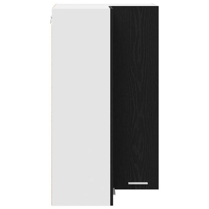 vidaXL Hanging Cabinet with Door Black Oak and White 57 x 57 x 100 cm