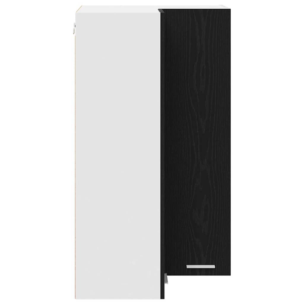 vidaXL Hanging Cabinet Black Oak and White 57 x 57 x 100 cm