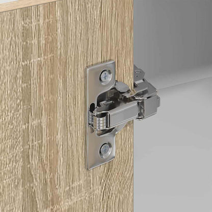 vidaXL Hanging Cabinet with Door Sonoma Oak and White 57 x 57 x 100 cm