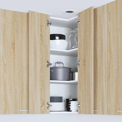 vidaXL Hanging Cabinet Sonoma Oak and White 57 x 57 x 100 cm