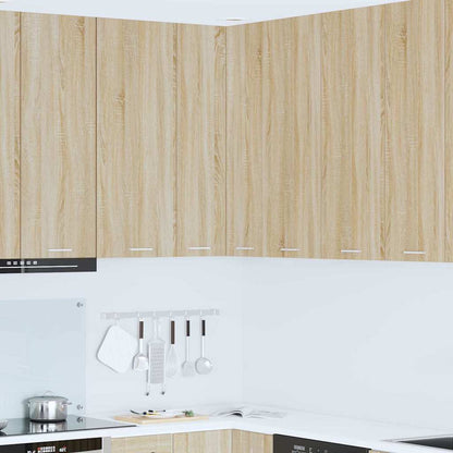 vidaXL Hanging Cabinet with Door Sonoma Oak and White 57 x 57 x 100 cm