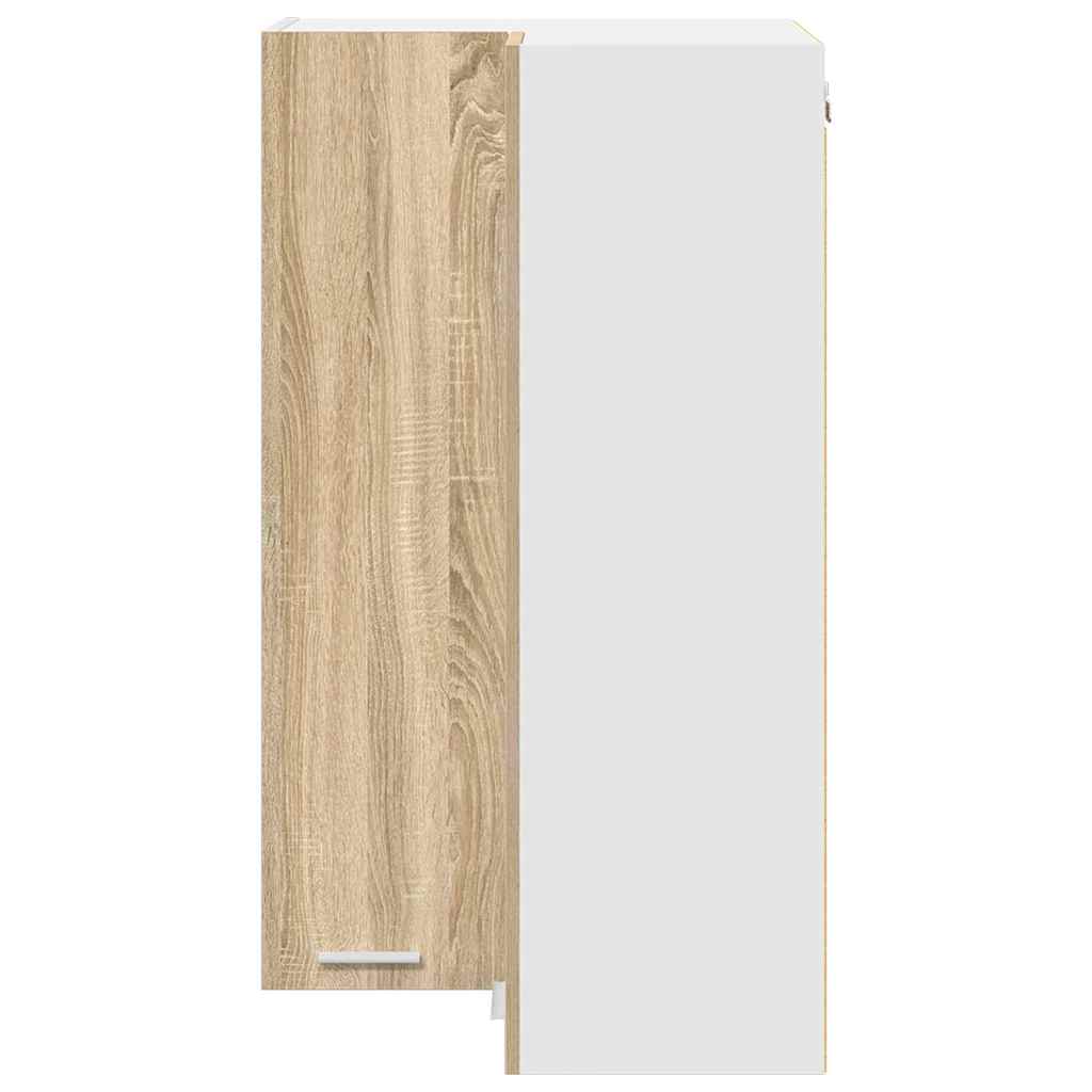 vidaXL Hanging Cabinet Sonoma Oak and White 57 x 57 x 100 cm