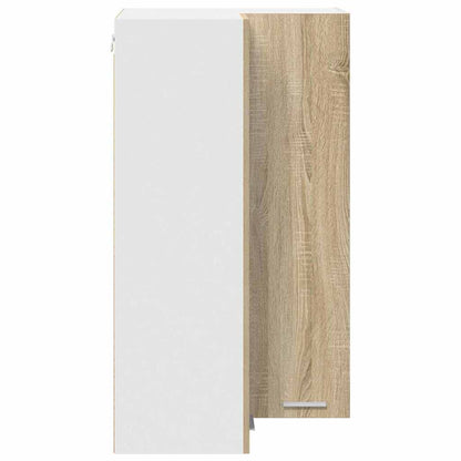 vidaXL Hanging Cabinet with Door Sonoma Oak and White 57 x 57 x 100 cm