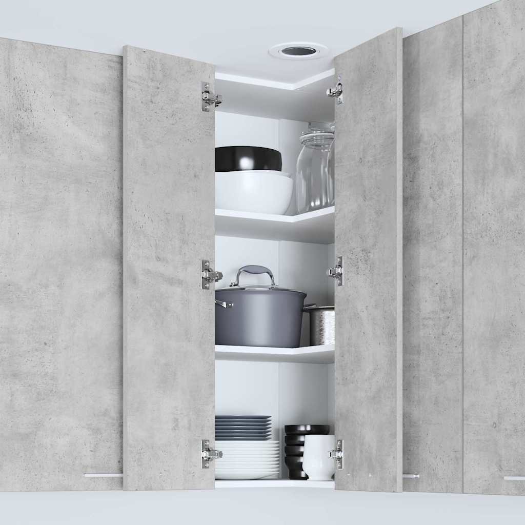 vidaXL Hanging Cabinet Concrete Grey and White 57 x 57 x 100 cm