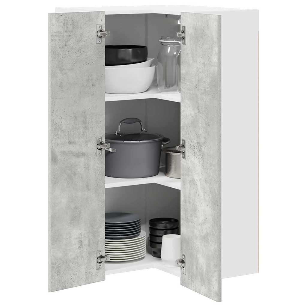 vidaXL Hanging Cabinet Concrete Grey and White 57 x 57 x 100 cm