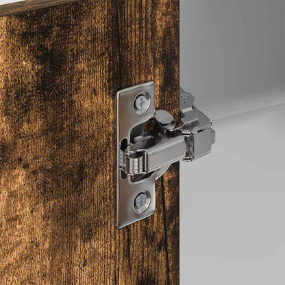 vidaXL Hanging Cabinet with Door Smoked Oak and White 57 x 57 x 100 cm