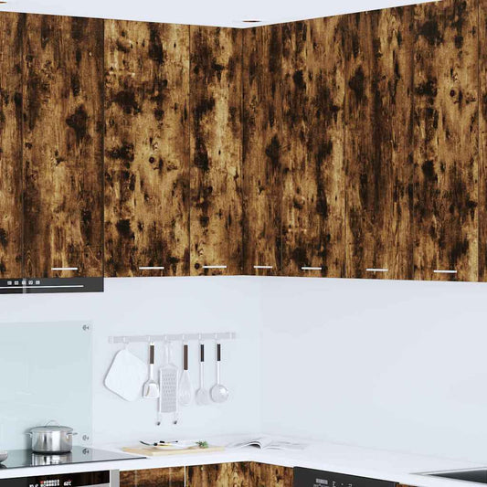vidaXL Hanging Cabinet Smoked Oak and White 57 x 57 x 100 cm