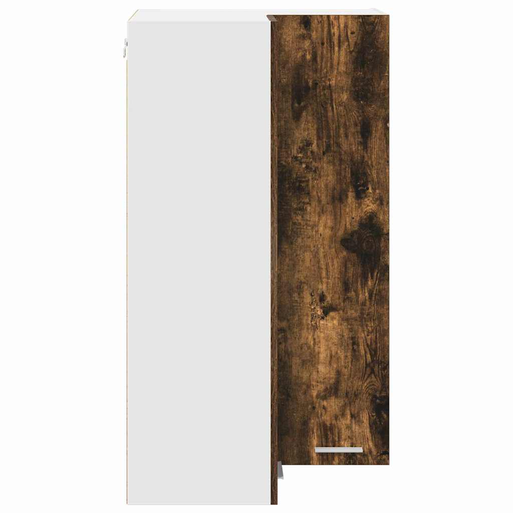 vidaXL Hanging Cabinet Smoked Oak and White 57 x 57 x 100 cm
