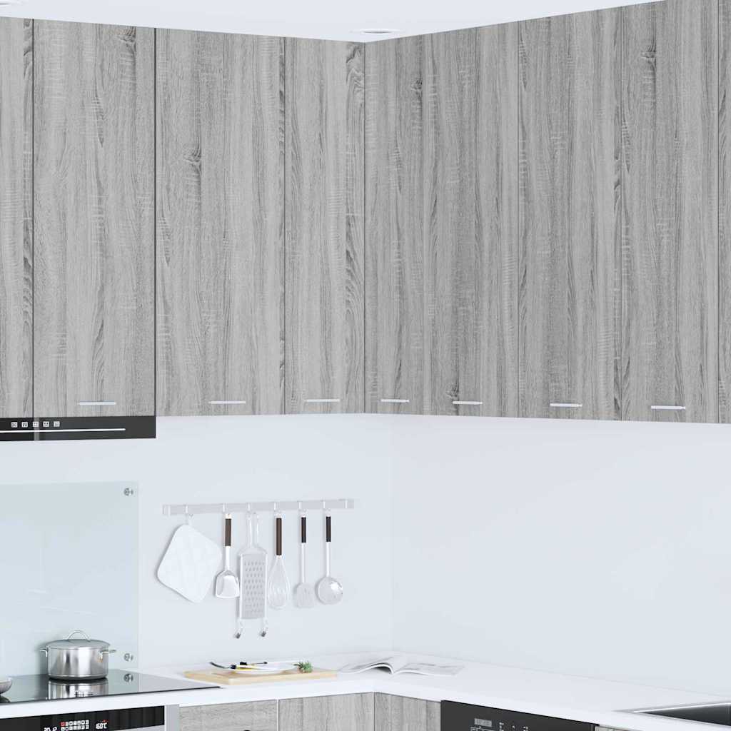 vidaXL Hanging Cabinet Grey Sonoma and White 57 x 57 x 100 cm