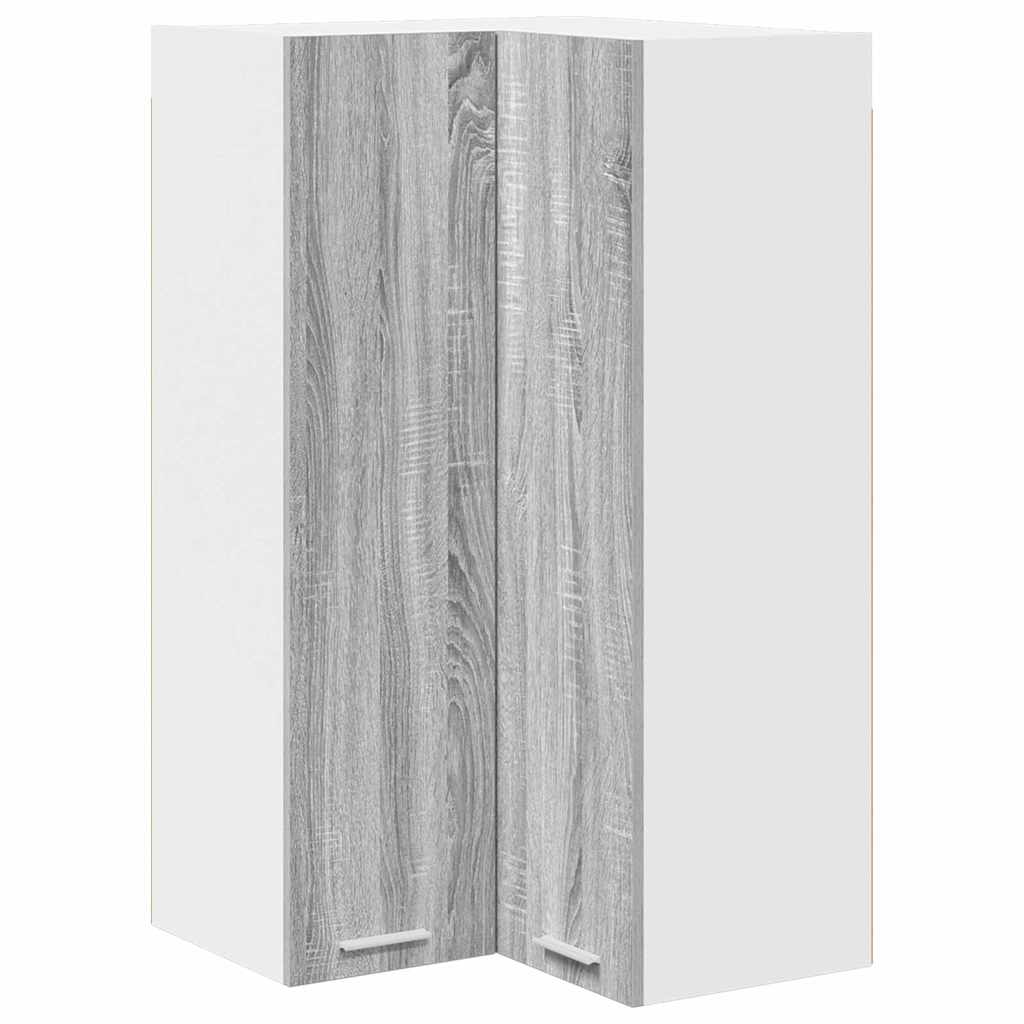 vidaXL Hanging Cabinet Grey Sonoma and White 57 x 57 x 100 cm