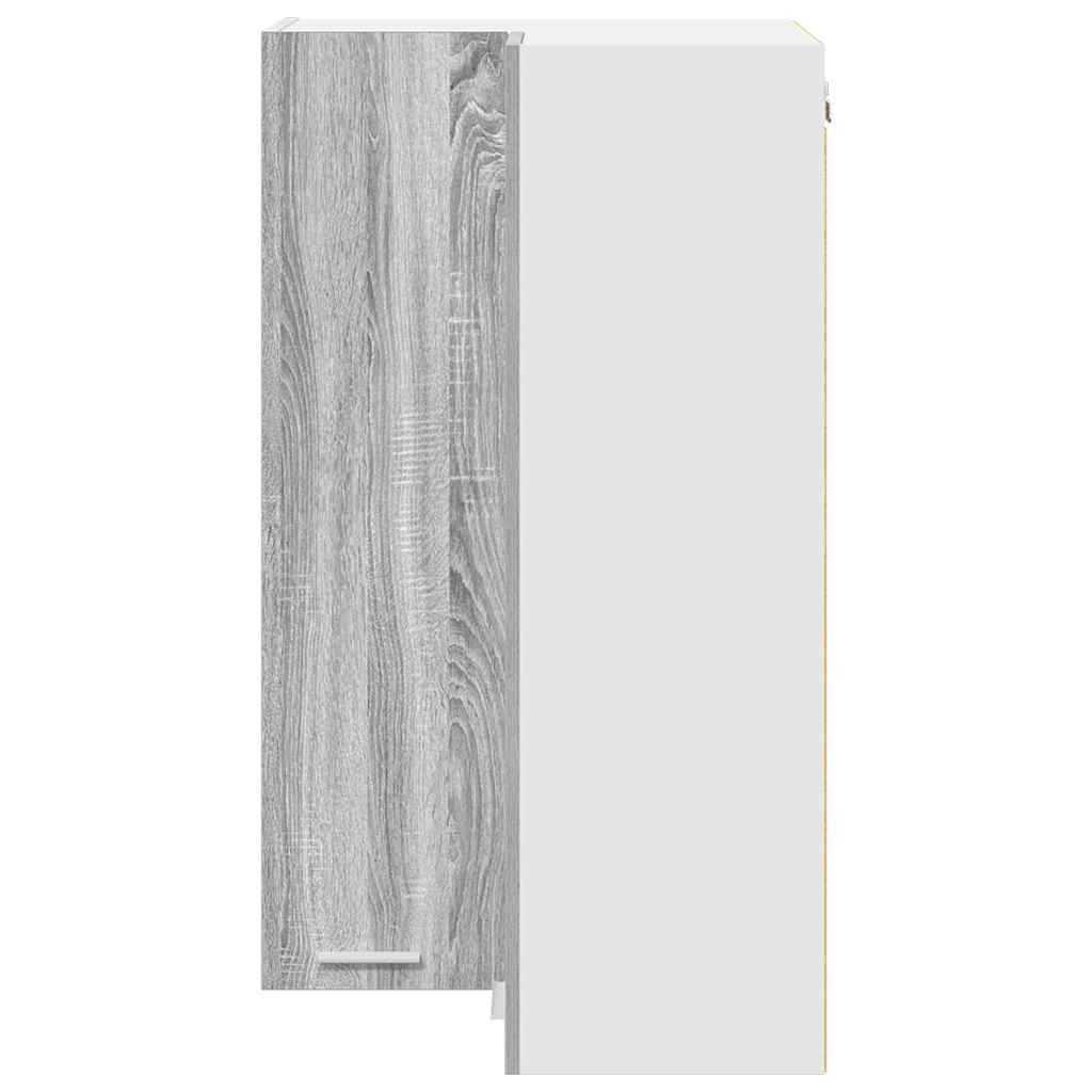 vidaXL Hanging Cabinet Grey Sonoma and White 57 x 57 x 100 cm
