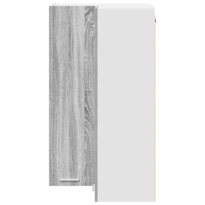 vidaXL Hanging Cabinet Grey Sonoma and White 57 x 57 x 100 cm
