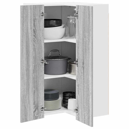 vidaXL Hanging Cabinet Grey Sonoma and White 57 x 57 x 100 cm