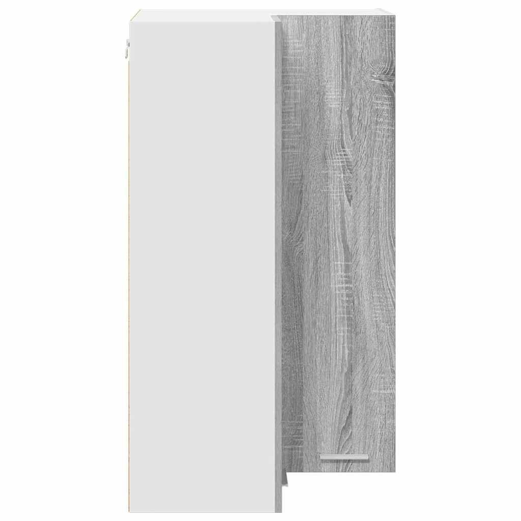 vidaXL Hanging Cabinet Grey Sonoma and White 57 x 57 x 100 cm