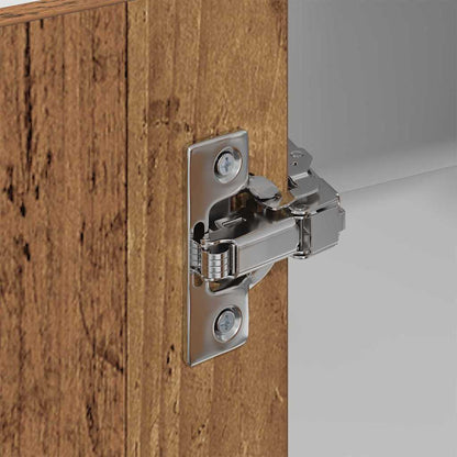 vidaXL Hanging Cabinet with Door Old Wood and White 57 x 57 x 100 cm