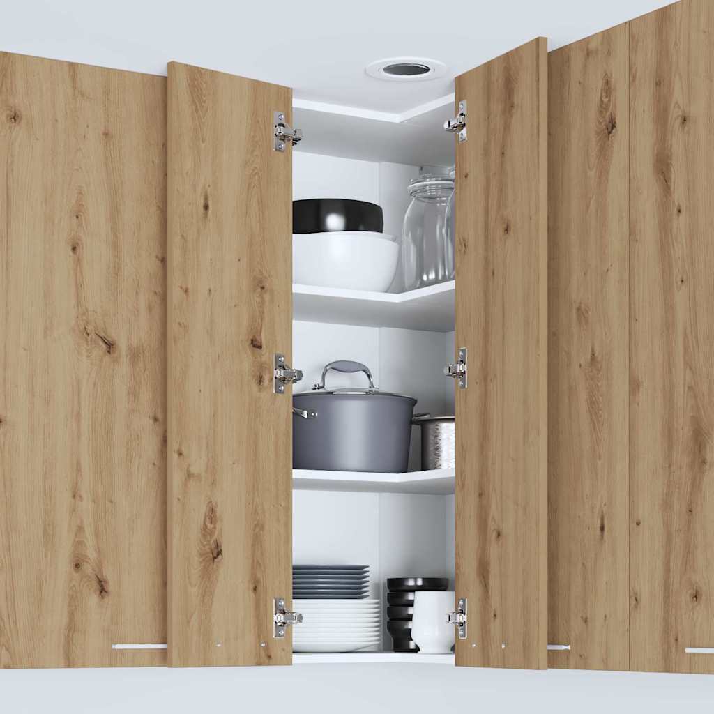 vidaXL Hanging Cabinet Artisan Oak and White 57 x 57 x 100 cm
