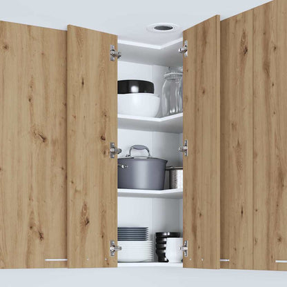 vidaXL Hanging Cabinet Artisan Oak and White 57 x 57 x 100 cm