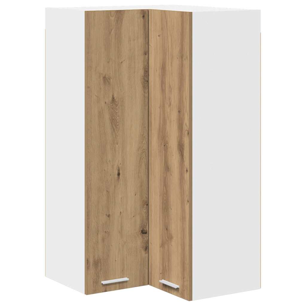 vidaXL Hanging Cabinet Artisan Oak and White 57 x 57 x 100 cm