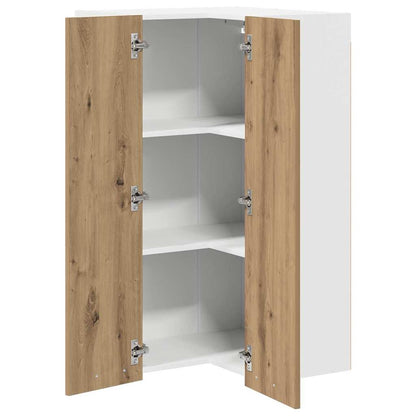 vidaXL Hanging Cabinet Artisan Oak and White 57 x 57 x 100 cm