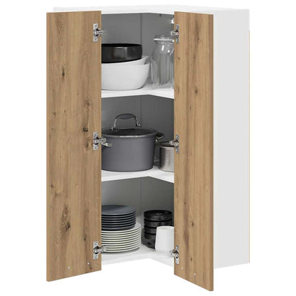 vidaXL Hanging Cabinet Artisan Oak and White 57 x 57 x 100 cm