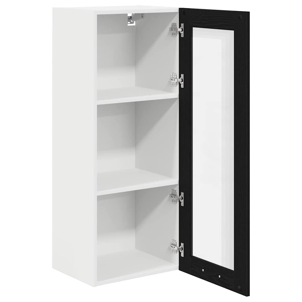 vidaXL Hanging Cabinet Black Oak 40 x 31 x 100 cm Engineered Wood