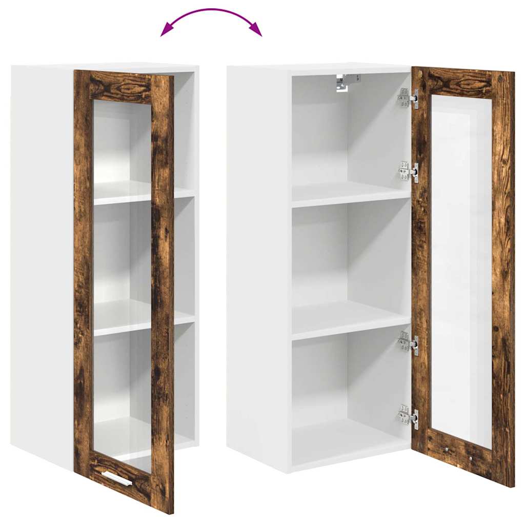 vidaXL Hanging Cabinet Smoked Oak 40 x 31 x 100 cm Engineered Wood