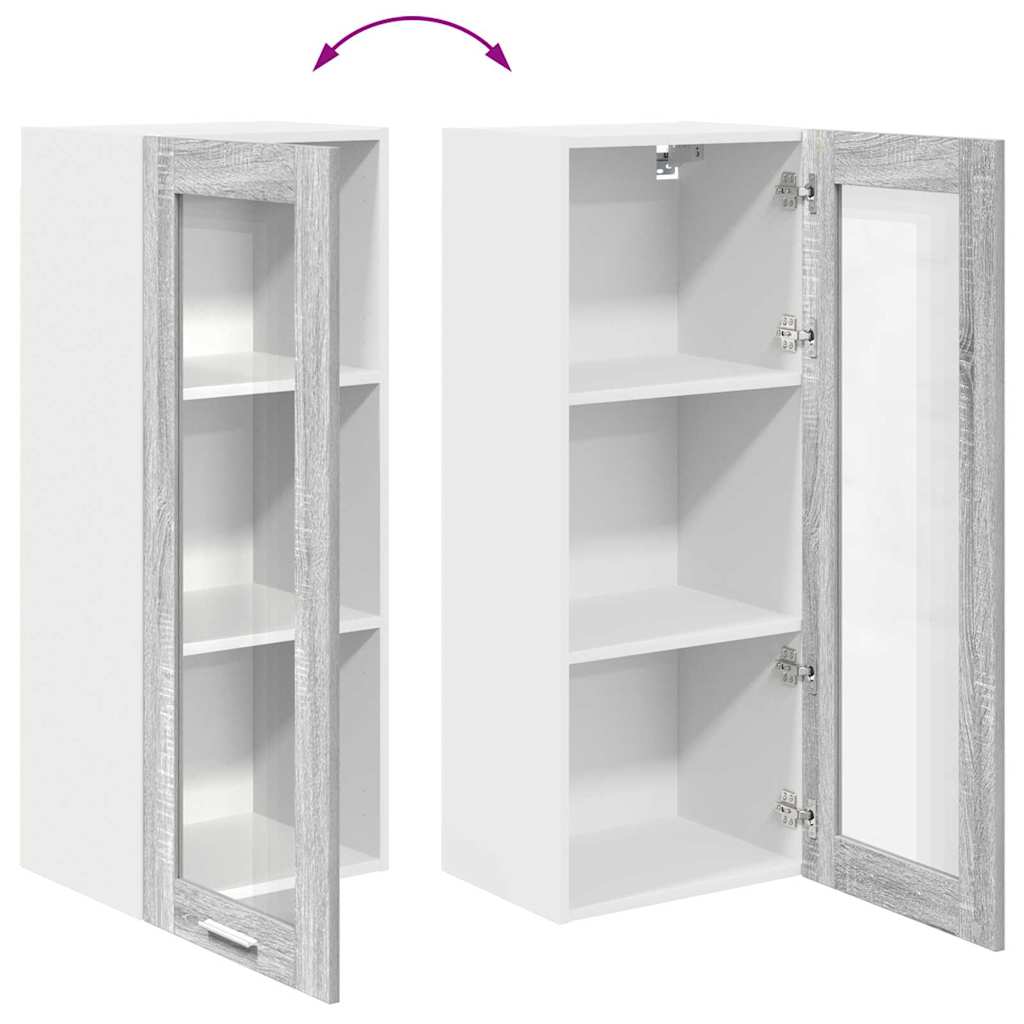 vidaXL Hanging Cabinet Grey Sonoma 40 x 31 x 100 cm Engineered Wood
