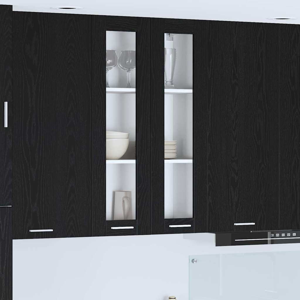 vidaXL Hanging Cabinet Black Oak 60 x 31 x 100 cm Engineered Wood