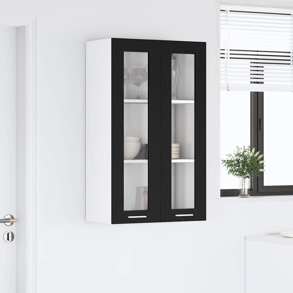 vidaXL Hanging Cabinet Black Oak 60 x 31 x 100 cm Engineered Wood