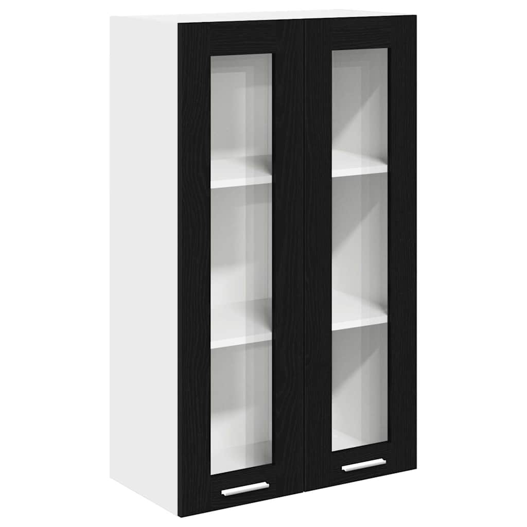 vidaXL Hanging Cabinet Black Oak 60 x 31 x 100 cm Engineered Wood