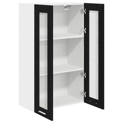 vidaXL Hanging Cabinet Black Oak 60 x 31 x 100 cm Engineered Wood